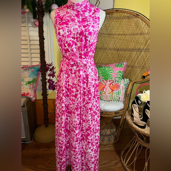 Vince Camuto Sleeveless Mock Neck Floral Maxi Dress Size M - Picture 2 of 15